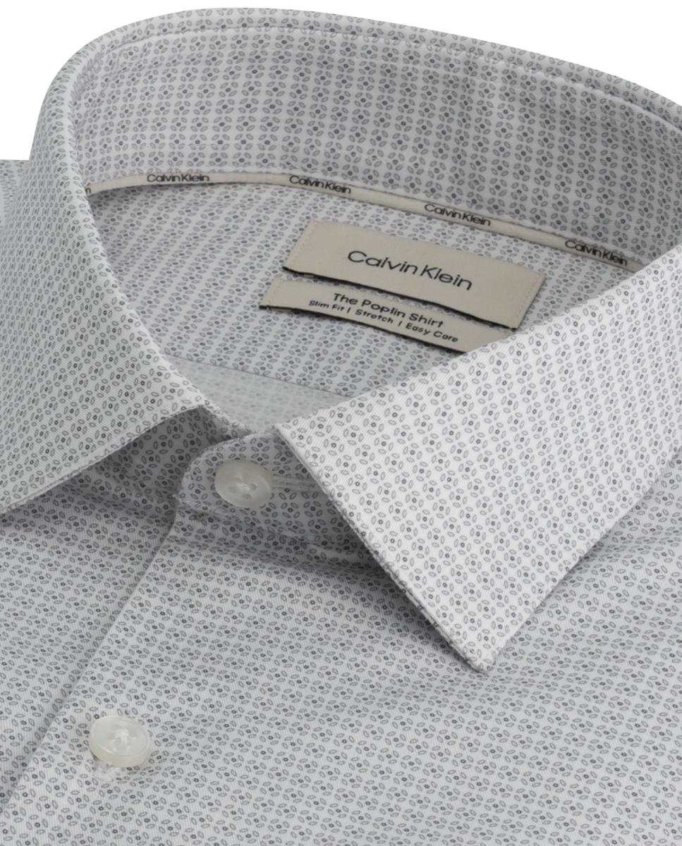 Camisa de Popelina Elástica Slim Fit Cinzento-claro-7