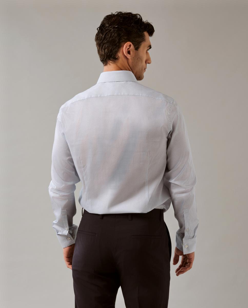 Camisa de Popelina Elástica Slim Fit Azul-claro-2