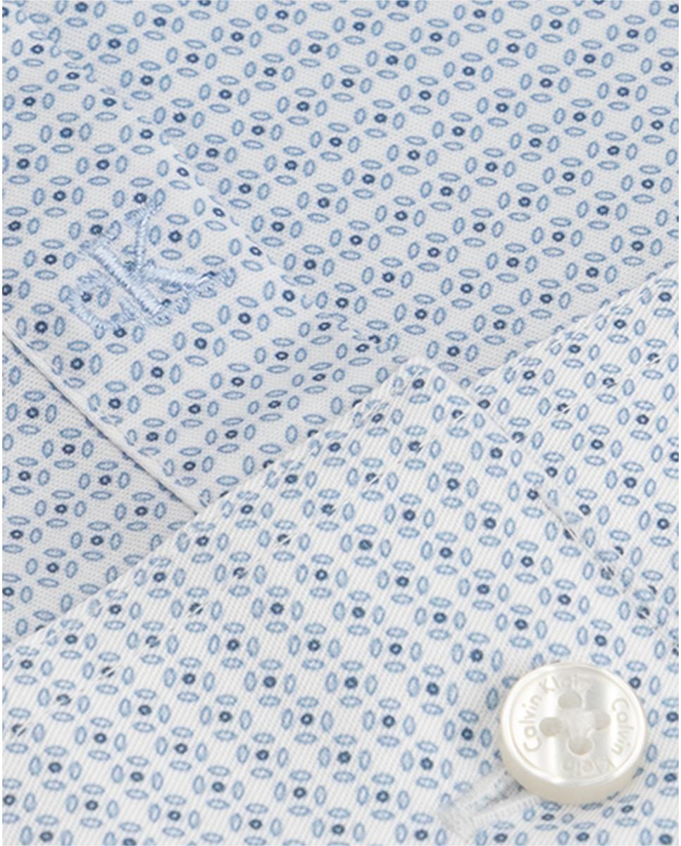 Camisa de Popelina Elástica Slim Fit Azul-claro-8