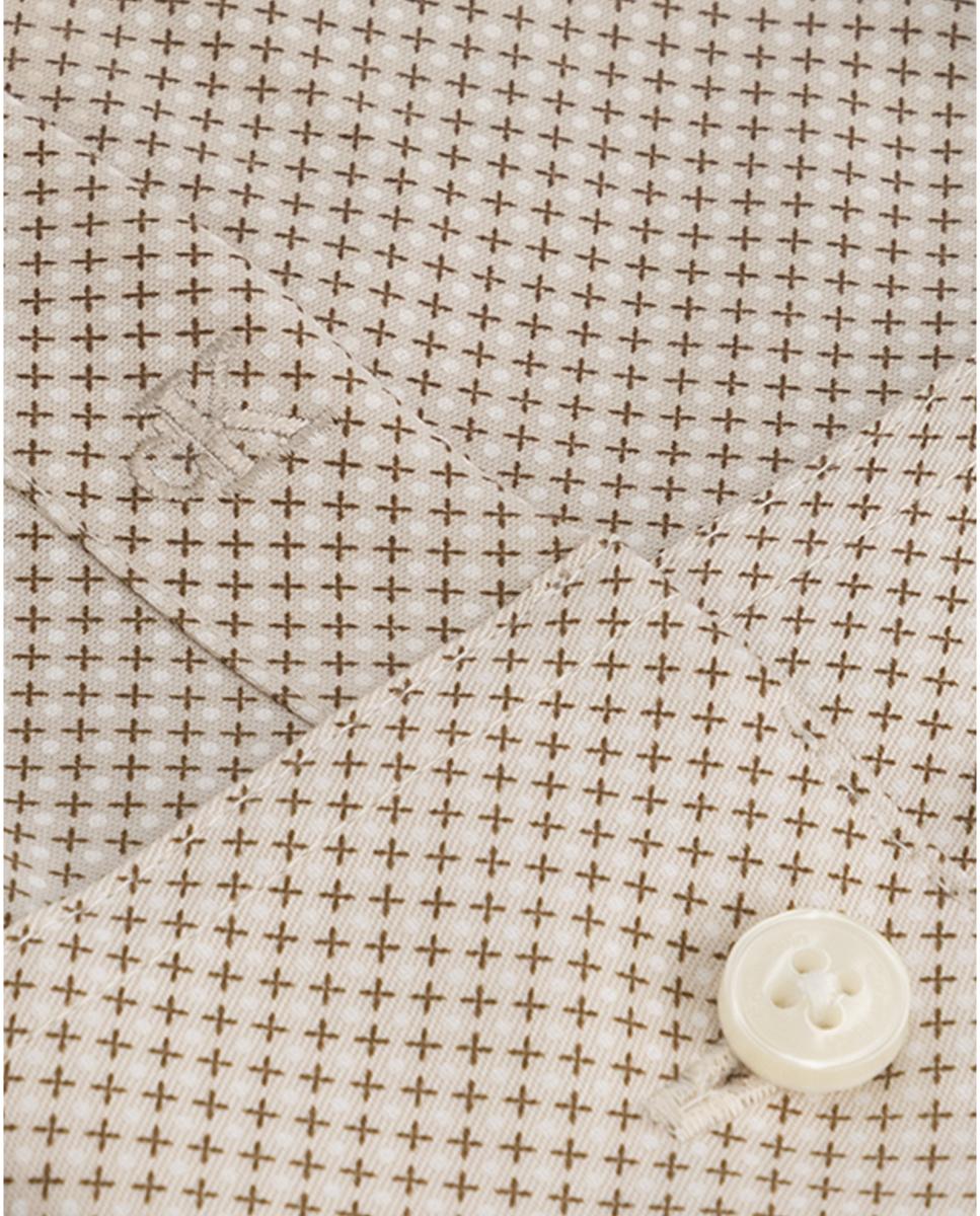Camisa com Gola Elástica Justa Taupe-9