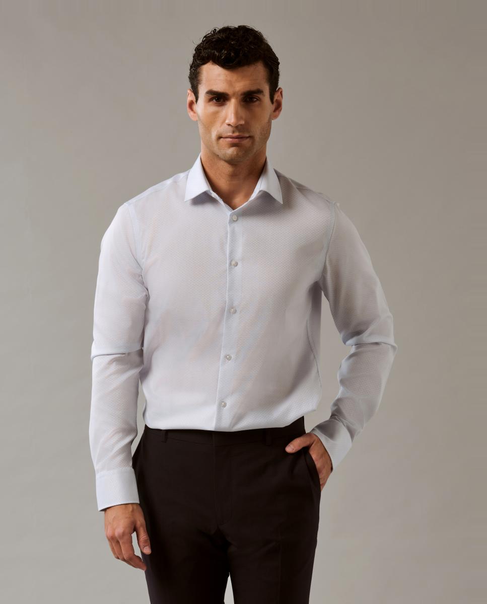 Camisa Supima Elástica de Algodão Refinado Azul-claro-1