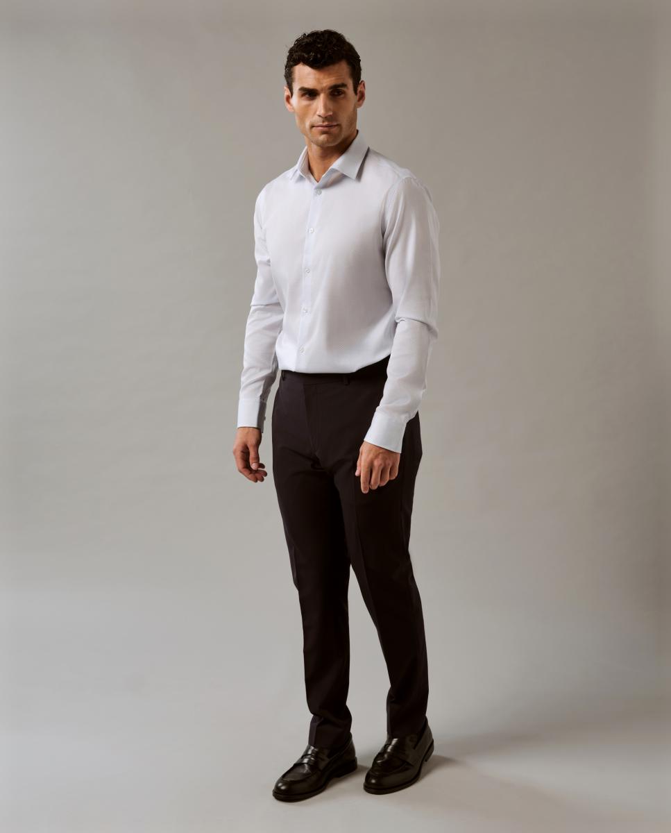Camisa Supima Elástica de Algodão Refinado Azul-claro-3