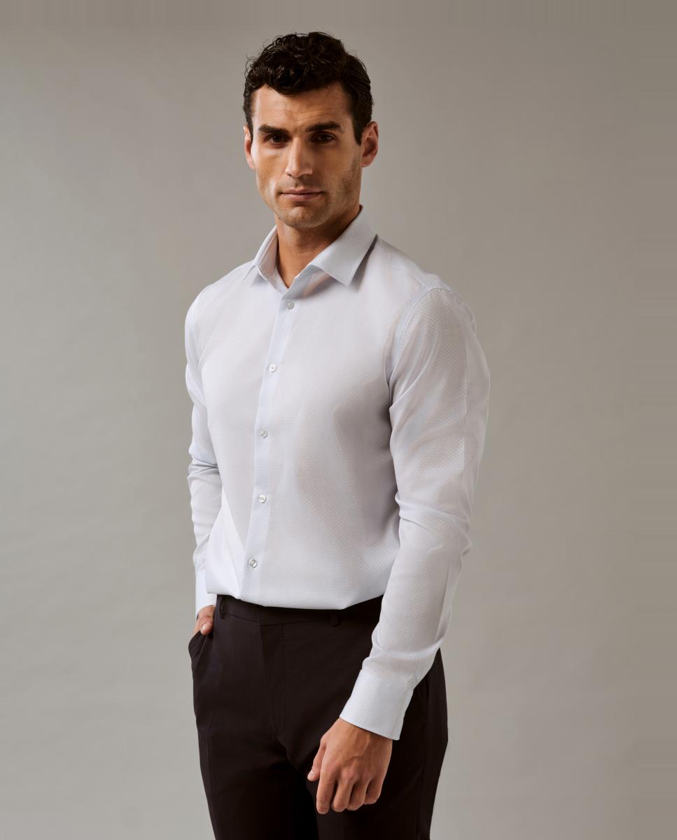 Camisa Supima Elástica de Algodão Refinado Azul-claro-4
