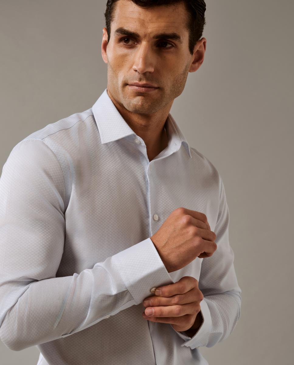 Camisa Supima Elástica de Algodão Refinado Azul-claro-5