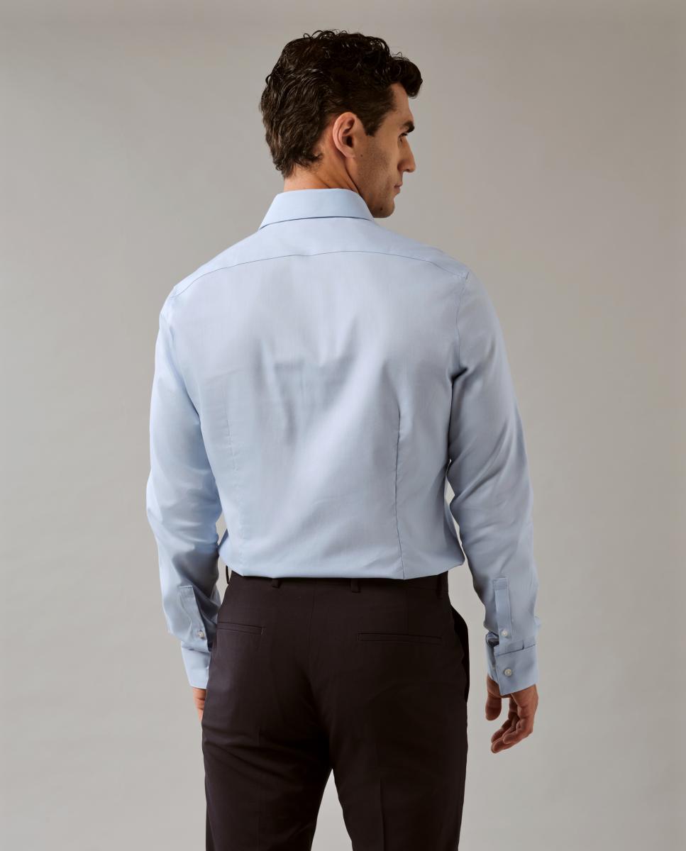 Camisa Slim Fit de Sarja Azul-claro-2