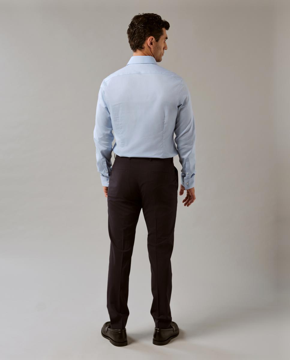 Camisa Slim Fit de Sarja Azul-claro-7