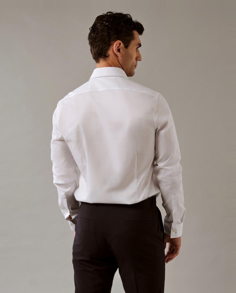 Camisa Slim Fit de Sarja Branco-2