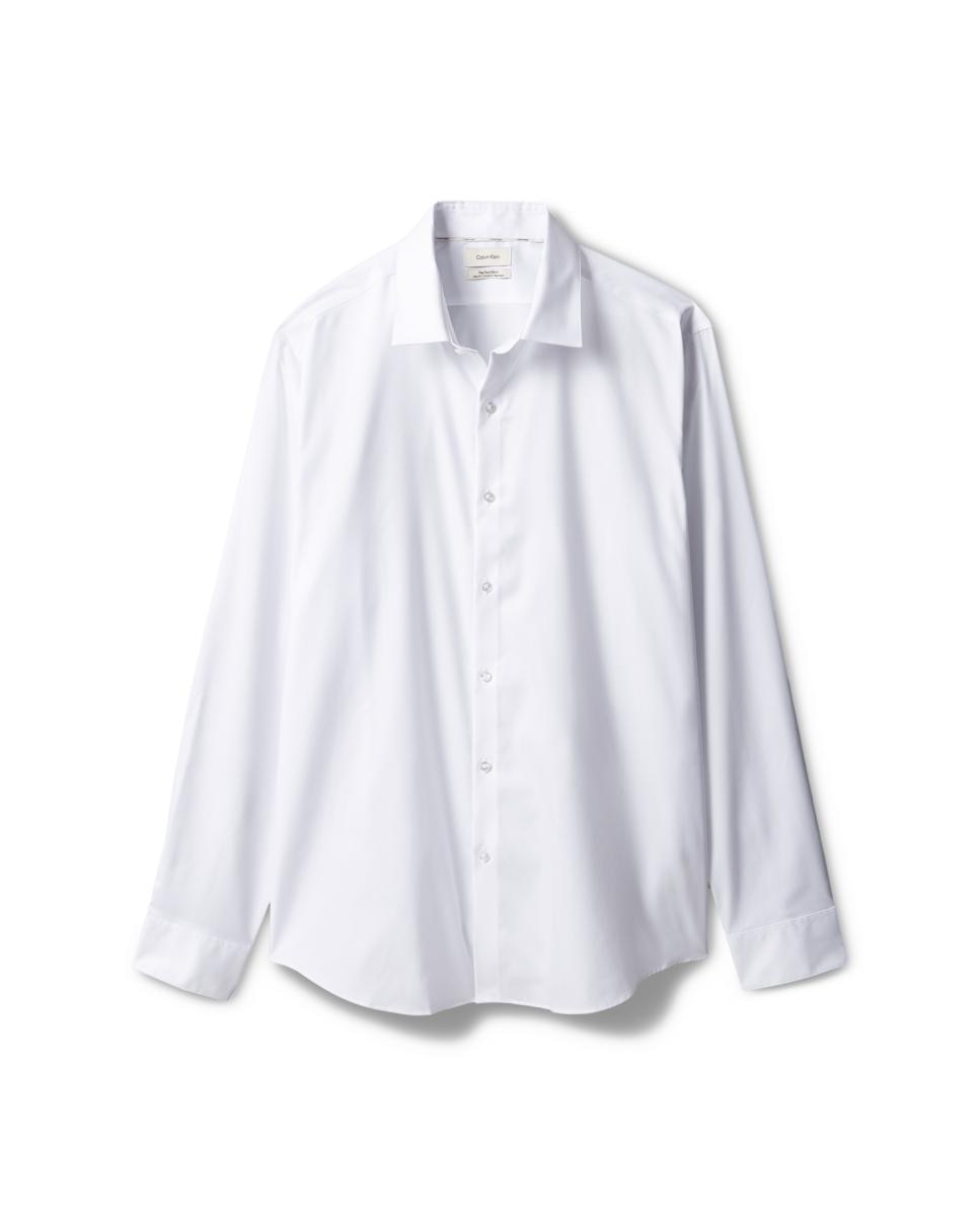 Camisa Slim Fit de Sarja Branco-7