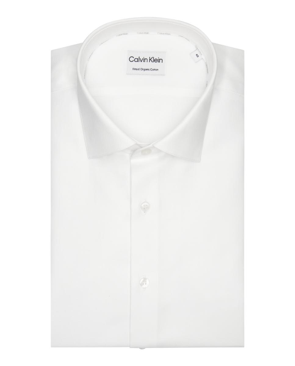 Camisa Slim Fit de Sarja Branco-8