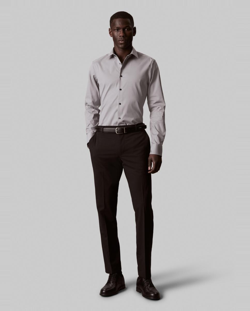 Calvin Klein - Camisa de vestir Hombre de algodón elástico slim lisa.