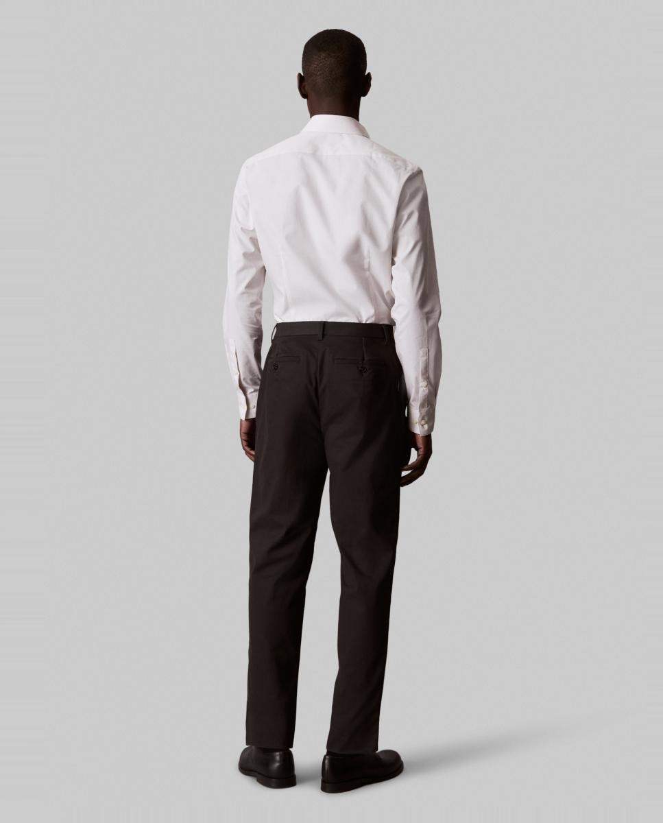 Camisa Clássica de Popelina Slim Estampada Bege-2
