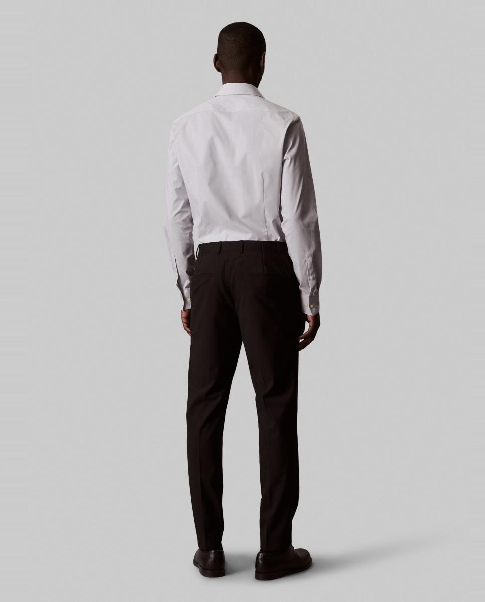 Camisa Clássica em Tecido Técnico Slim Lisa Cinzento-2