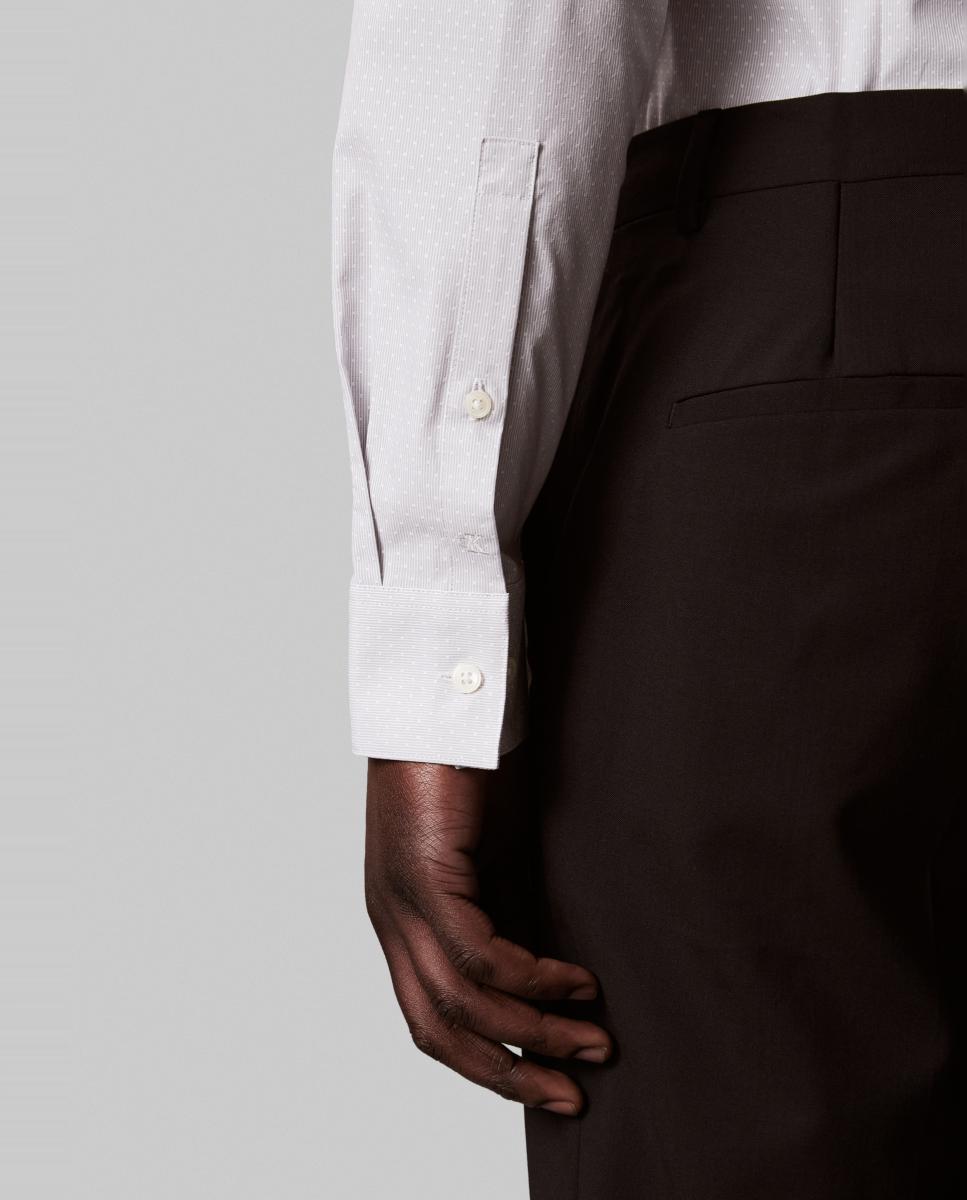 Camisa Clássica em Tecido Técnico Slim Lisa Cinzento-4