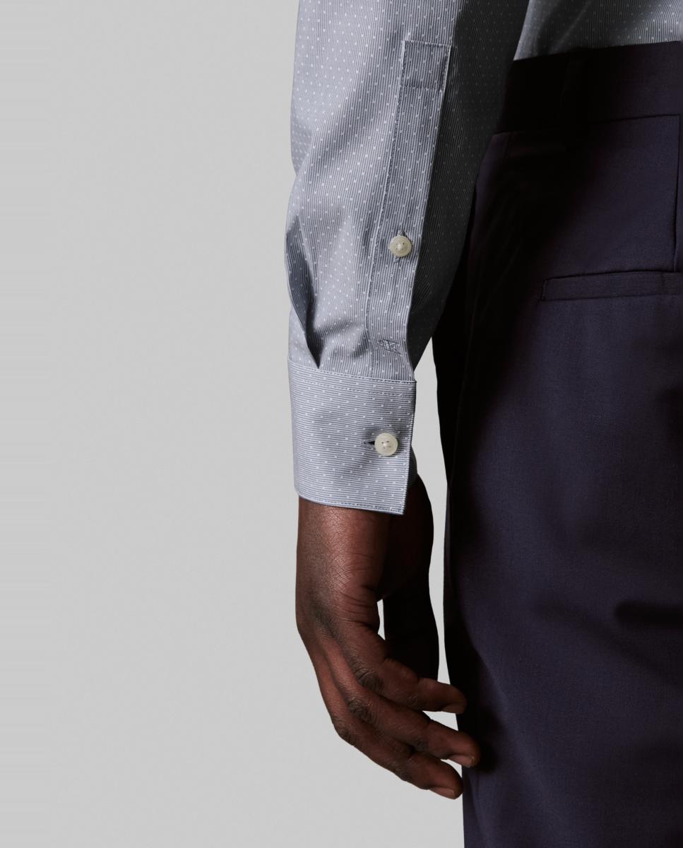 Camisa Clássica em Tecido Técnico Slim Lisa Azul-claro-5