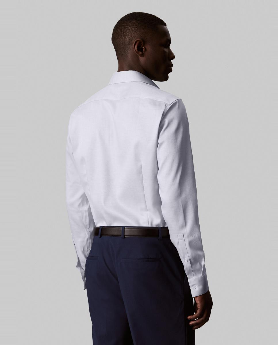 Camisa Clássica Slim Lisa com Colarinho com Estrutura Azul-claro-2
