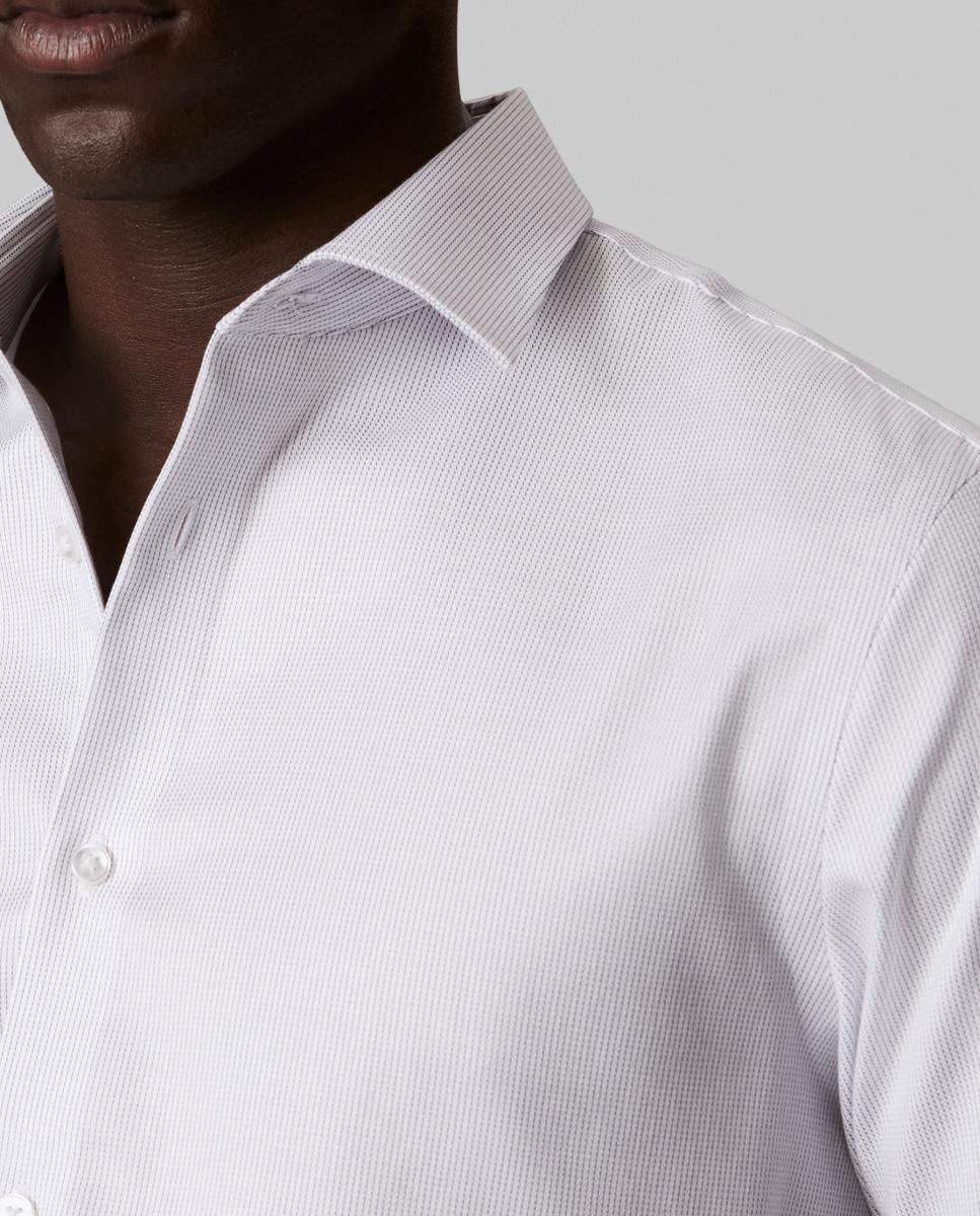 Camisa Clássica de Algodão Elástico Slim Lisa Azul-claro-4