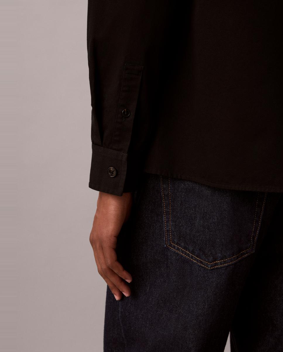 Sobrecamisa de Sarja com Lavagem Preto-5