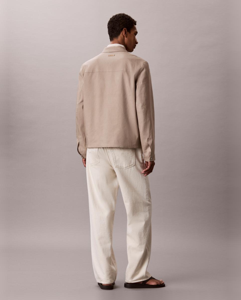 Sobrecamisa de Linho e Lyocell Bege-2