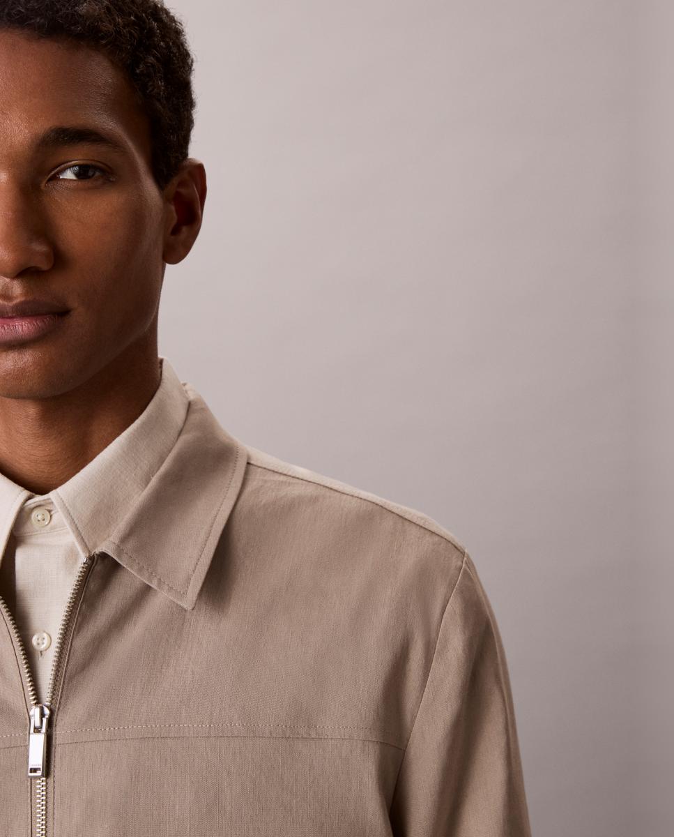 Sobrecamisa de Linho e Lyocell Bege-3