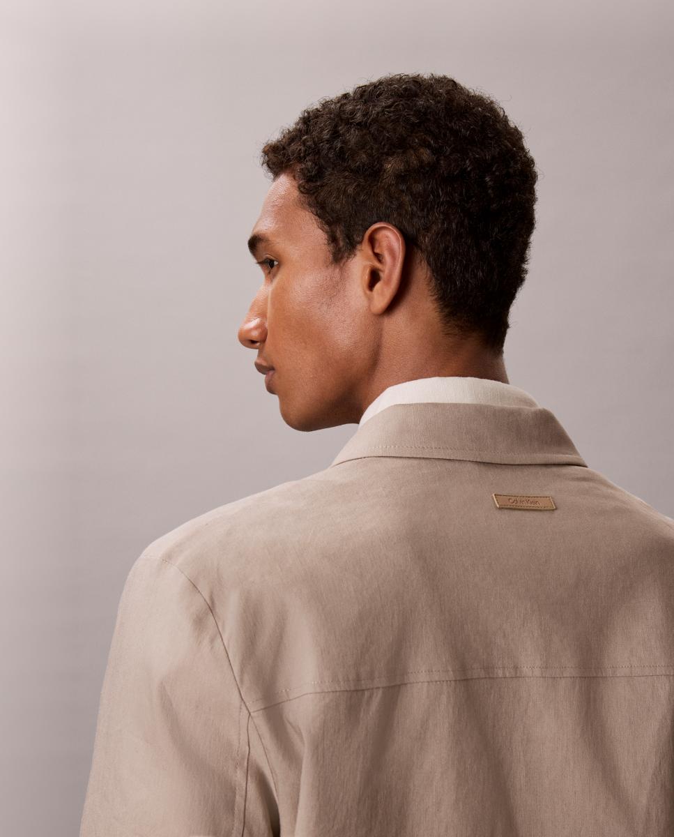 Sobrecamisa de Linho e Lyocell Bege-5