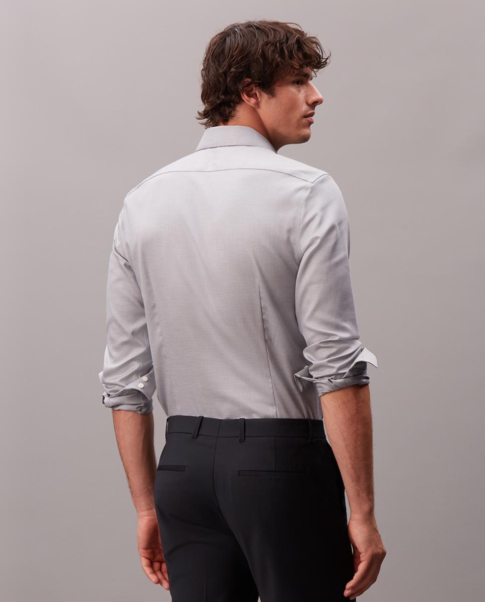 Camisa de vestir Hombre slim popelín lisa - Calvin Klein - Gris Gris-2