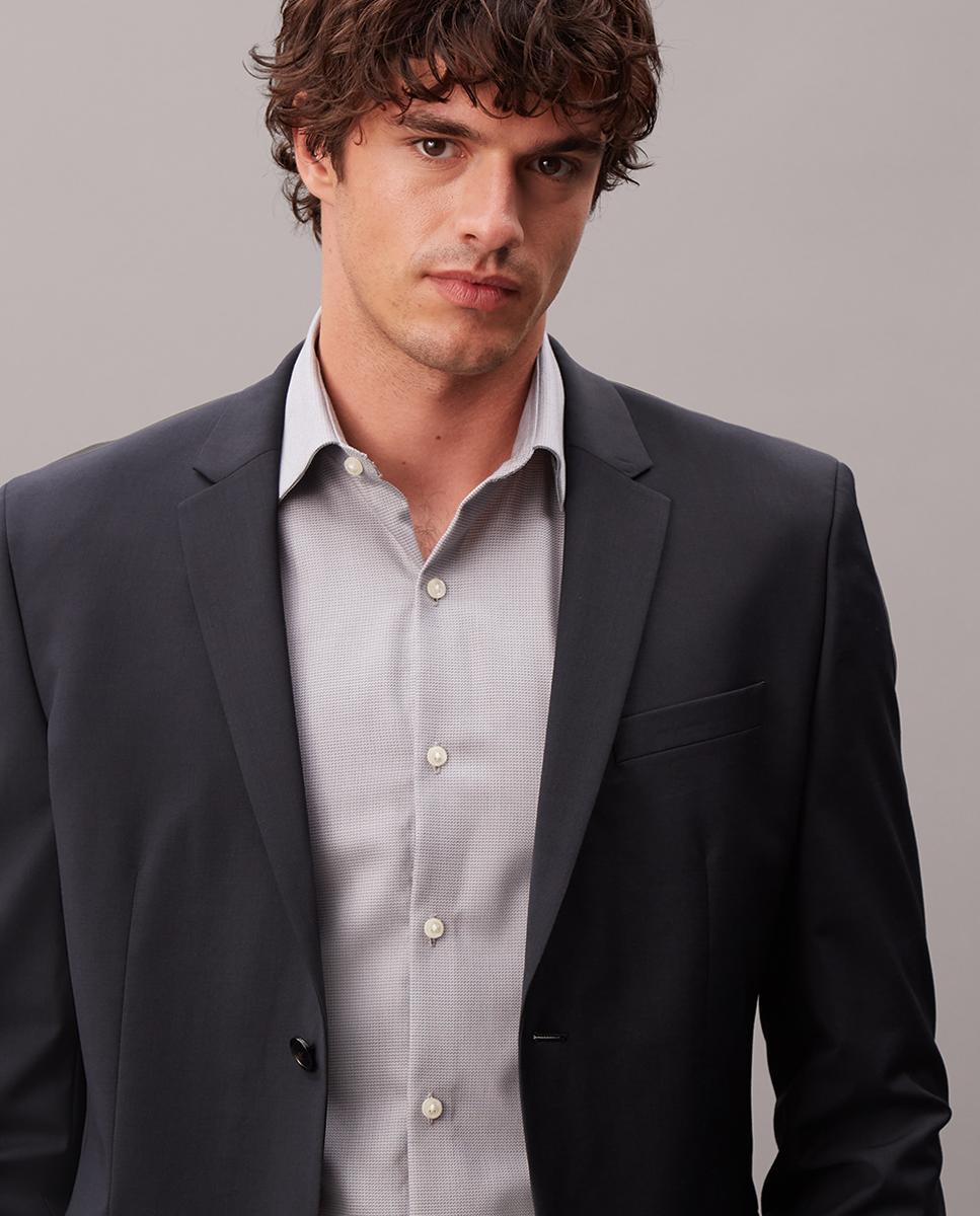 Camisa de vestir Hombre slim popelín lisa - Calvin Klein - Gris Gris-5