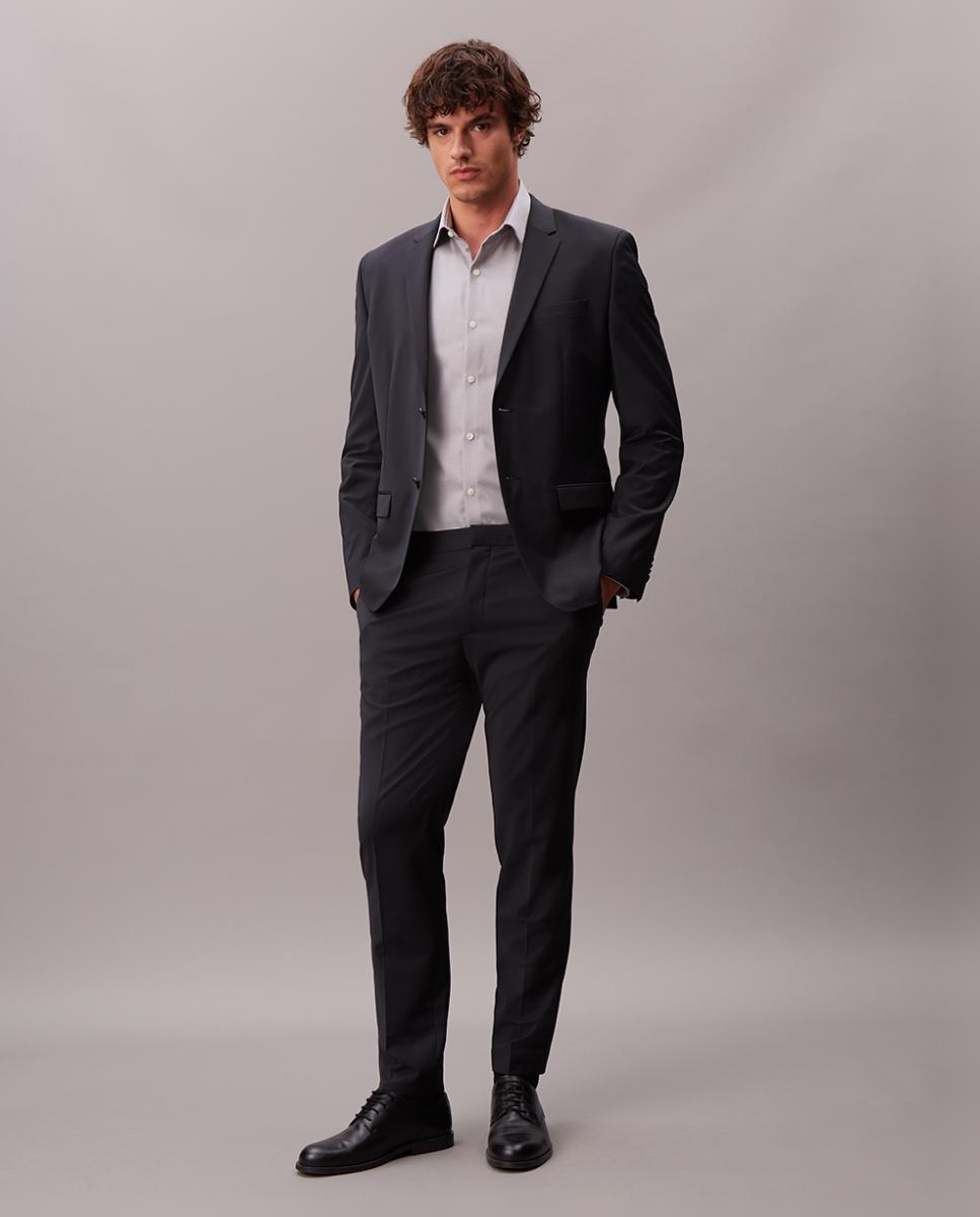 Camisa de vestir Hombre slim popelín lisa - Calvin Klein - Gris Gris-9