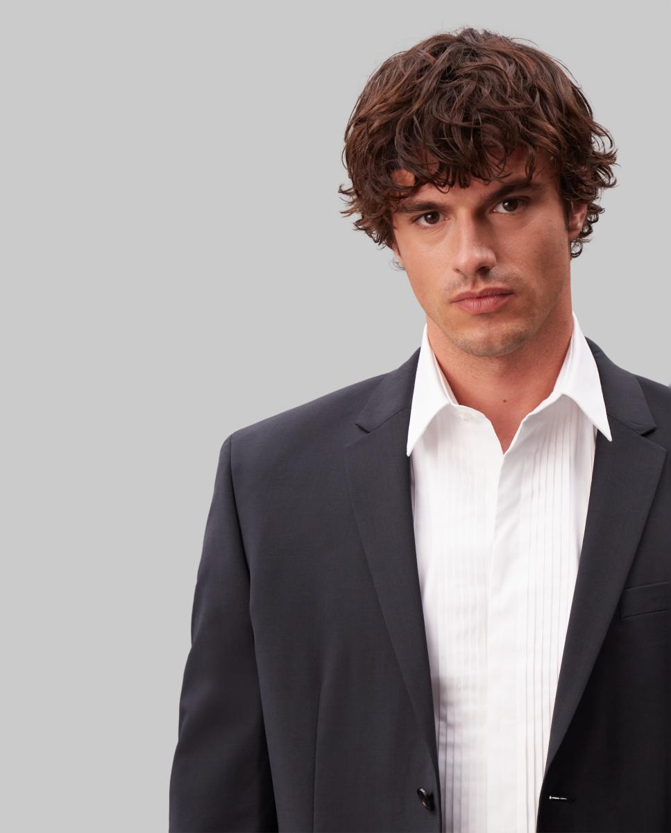 Camisa Clássica Slim de Popelina Lisa Branco-3