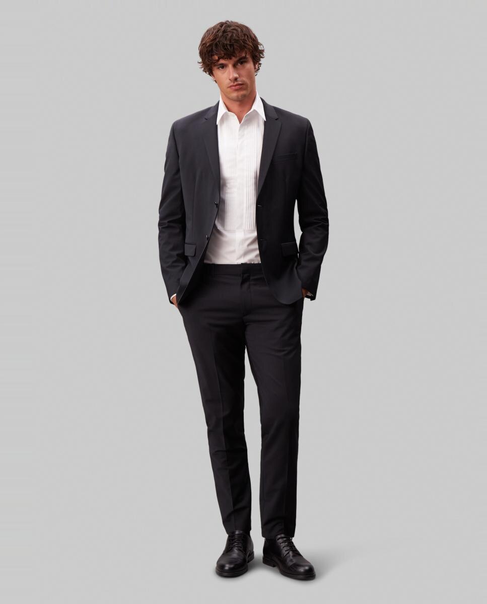 Camisa Clássica Slim de Popelina Lisa Branco-4