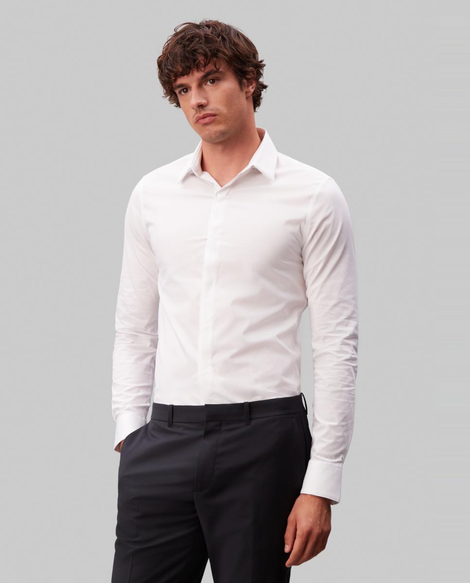 Imagem 0 de Camisa Clássica Slim de Popelina Lisa