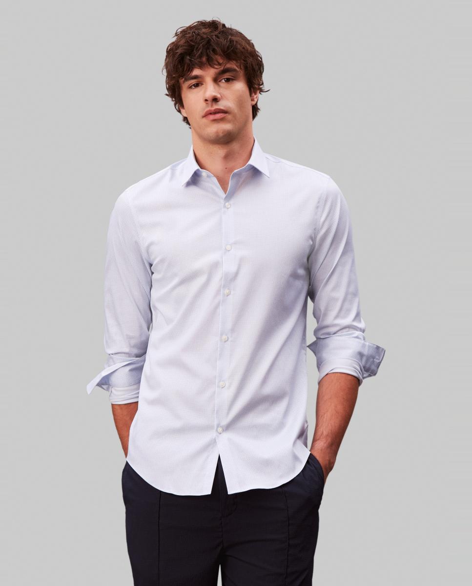 Camisa de vestir Hombre slim popelín lisa - Calvin Klein - Azul claro Azul claro-1