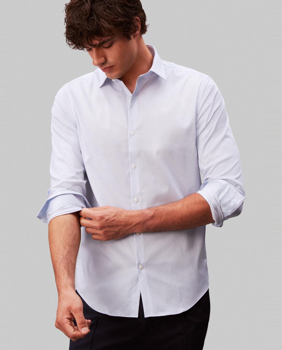 Camisa de vestir Hombre slim popelín lisa - Calvin Klein - Azul claro Azul claro-5