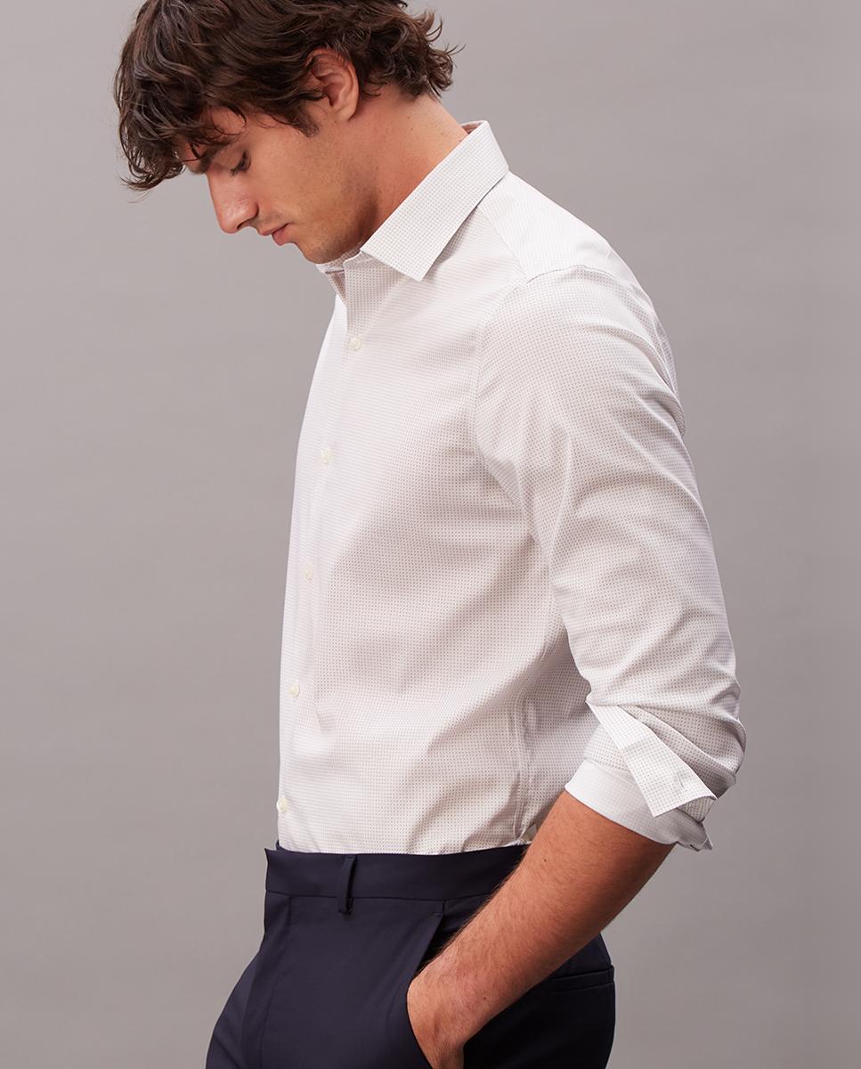 Camisa Clássica Slim de Popelina Lisa Lilás-4