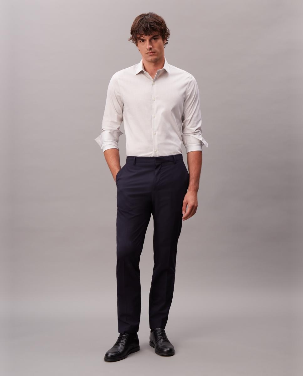 Camisa Clássica Slim de Popelina Lisa Lilás-5