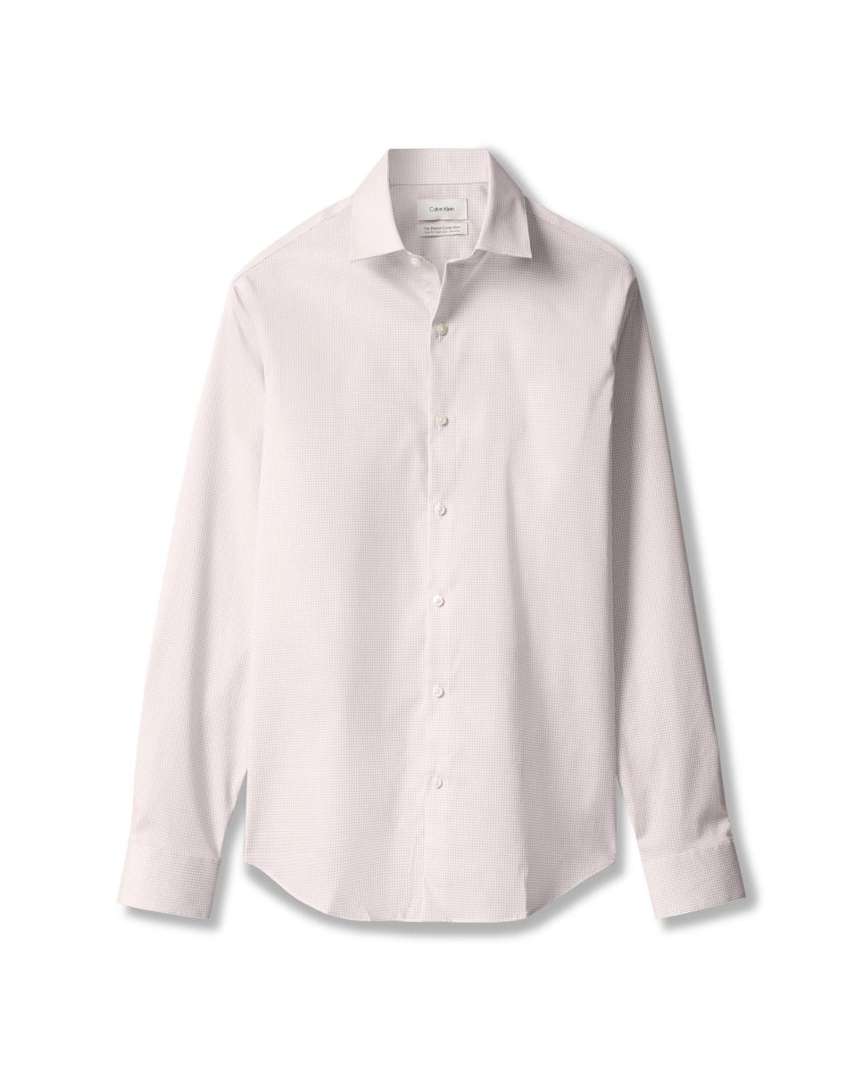 Camisa Clássica Slim de Popelina Lisa Lilás-6
