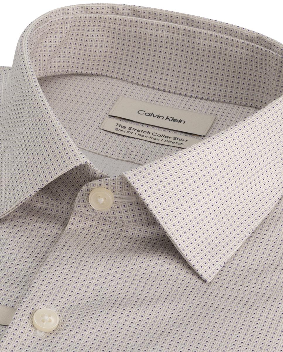 Camisa Clássica Slim de Popelina Lisa Lilás-7