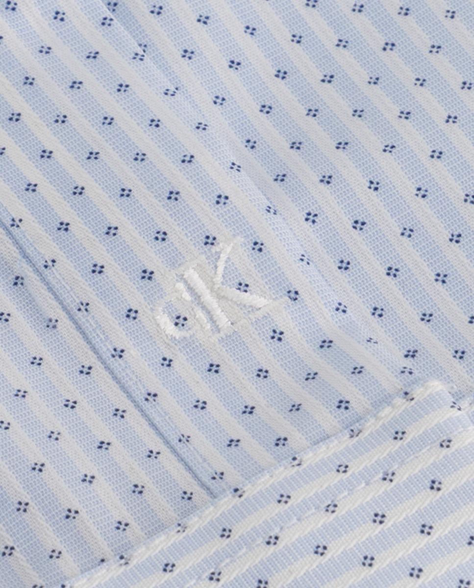 Camisa Clássica Slim de Popelina Lisa Azul-claro-8