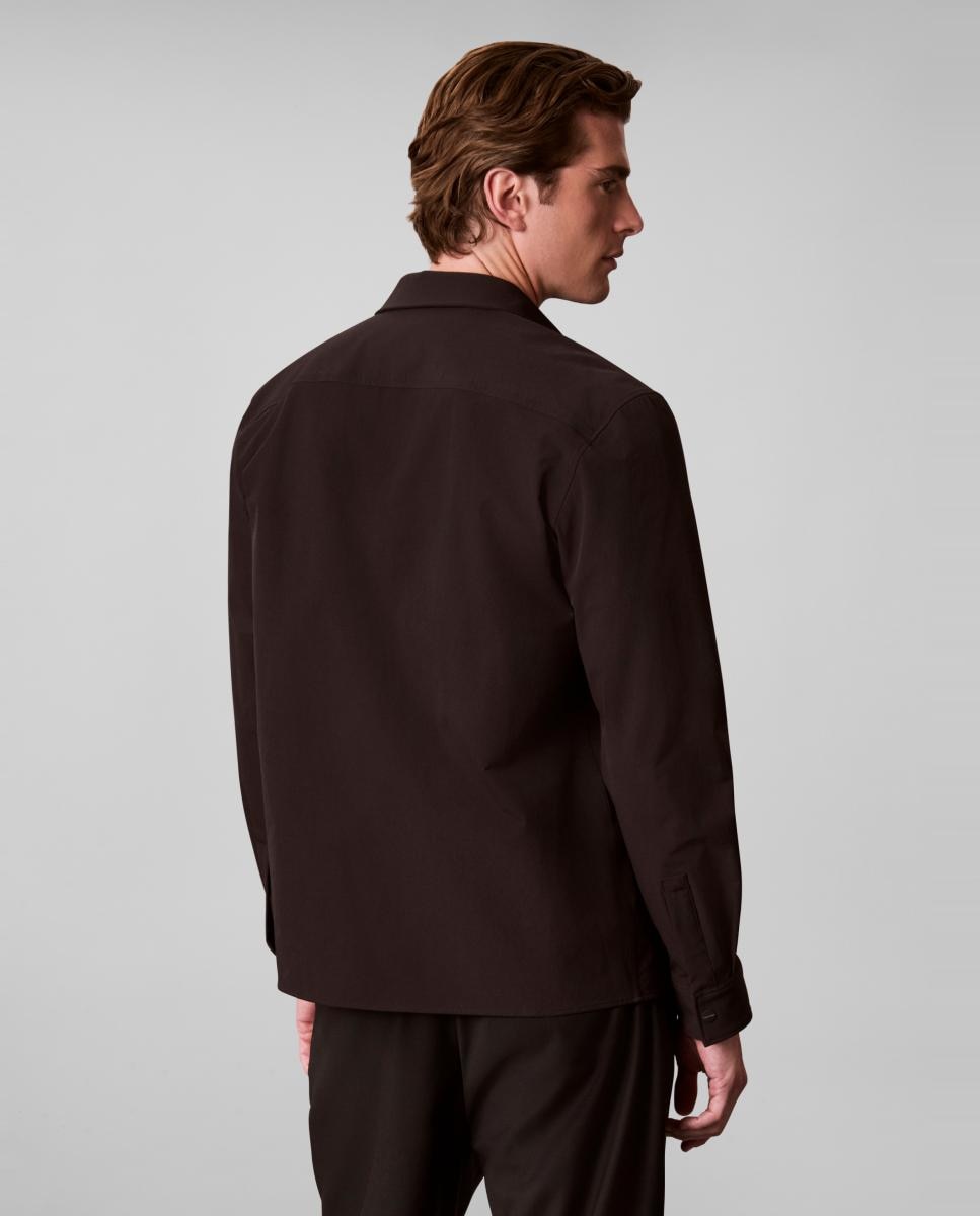 Camisa Casual de Algodão com Patch à Frente Preto-2