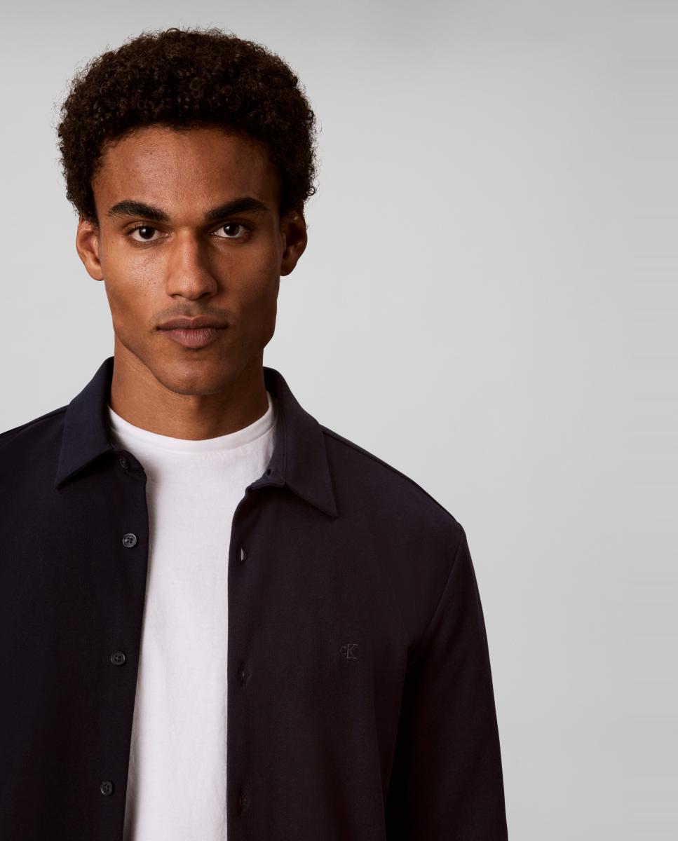 Imagen 3 de Camisa casual Hombre entallada de piqué - Calvin Klein - Azul marino Azul marino