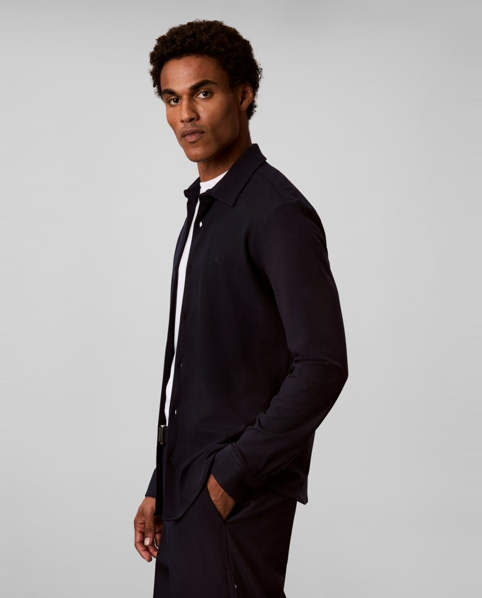 Imagen 4 de Camisa casual Hombre entallada de piqué - Calvin Klein - Azul marino Azul marino