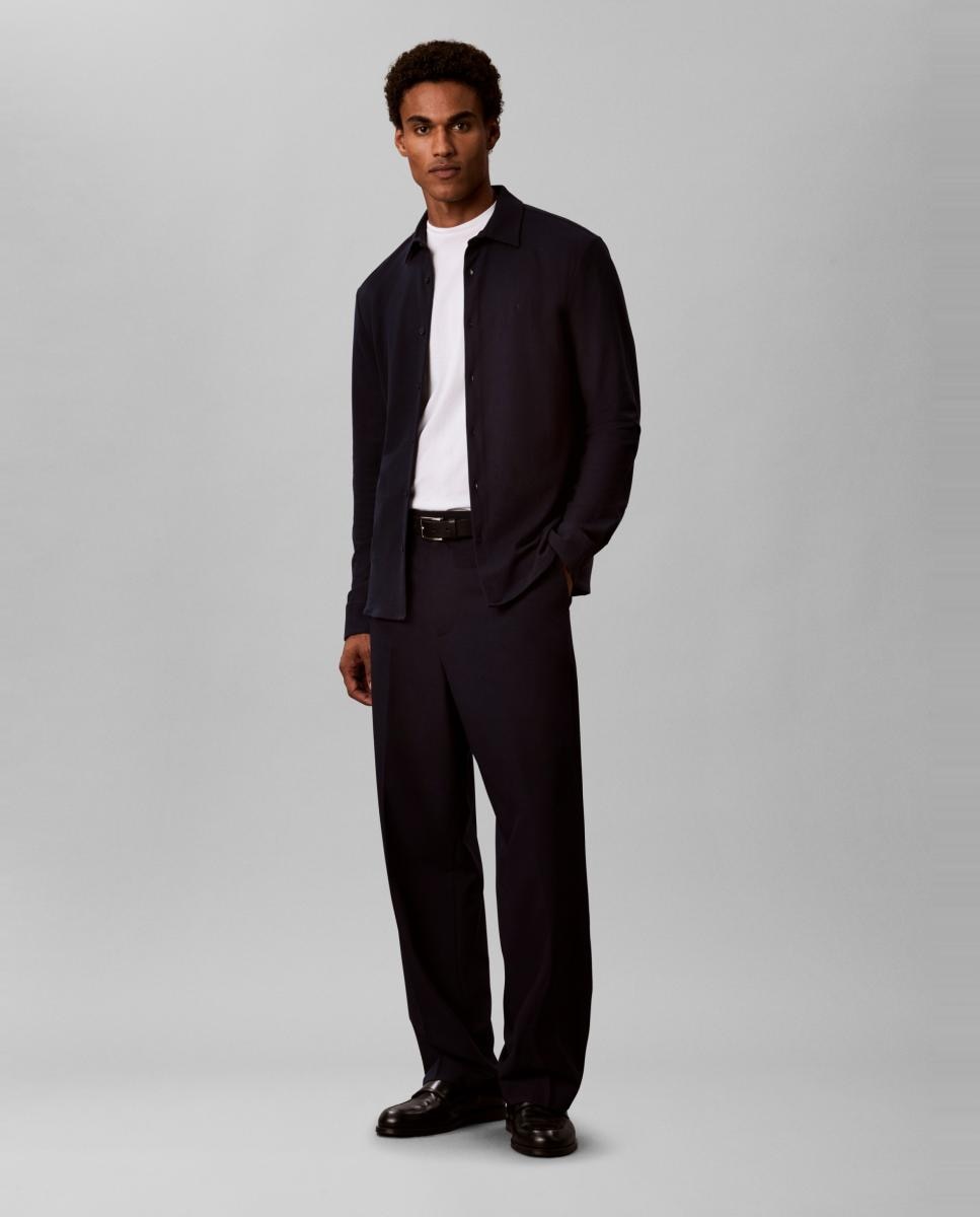 Imagen 6 de Camisa casual Hombre entallada de piqué - Calvin Klein - Azul marino Azul marino