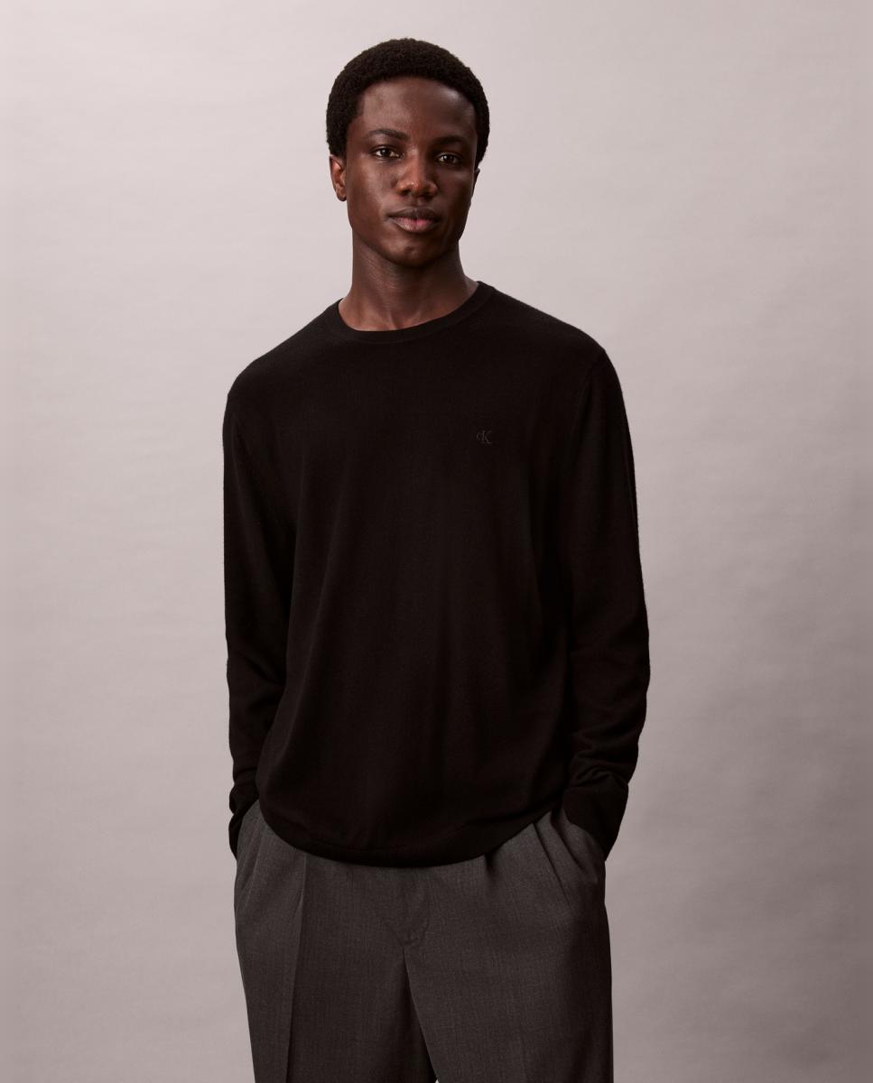 Camisola de Malha com Logótipo Bordado Preto-1