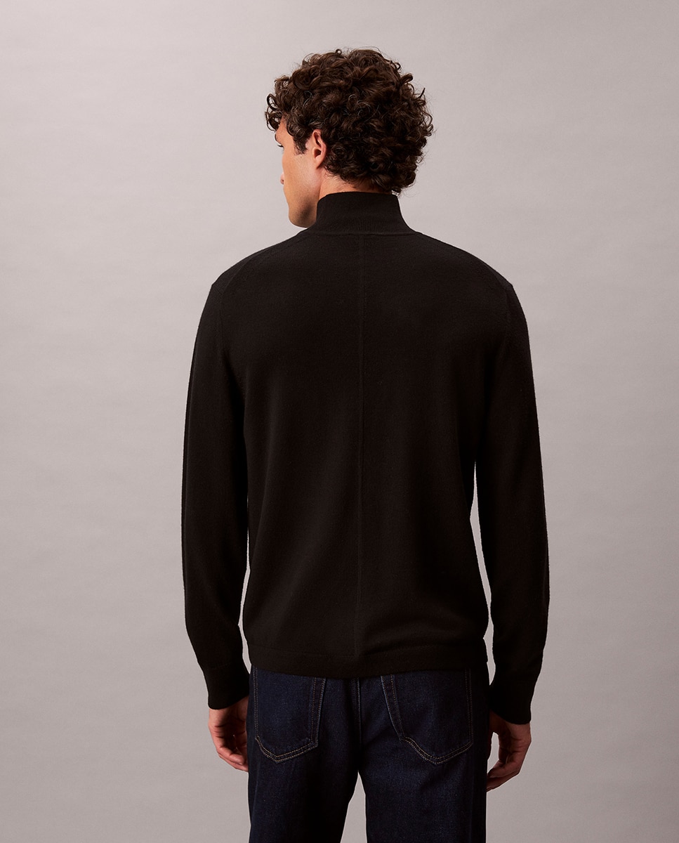 Camisola de Malha com Gola Alta Preto-2