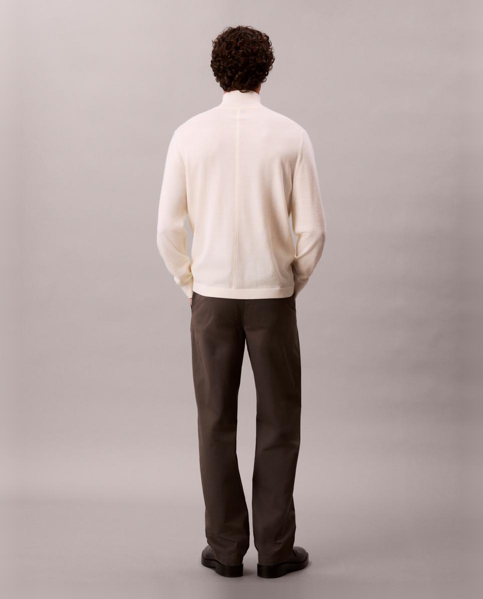 Camisola de Malha com Gola Alta Branco-2