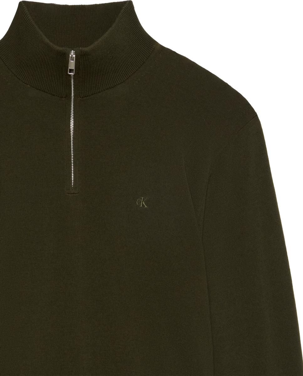 Jersey Hombre merino con media cremallera - Calvin Klein - Verde militar Verde militar-9