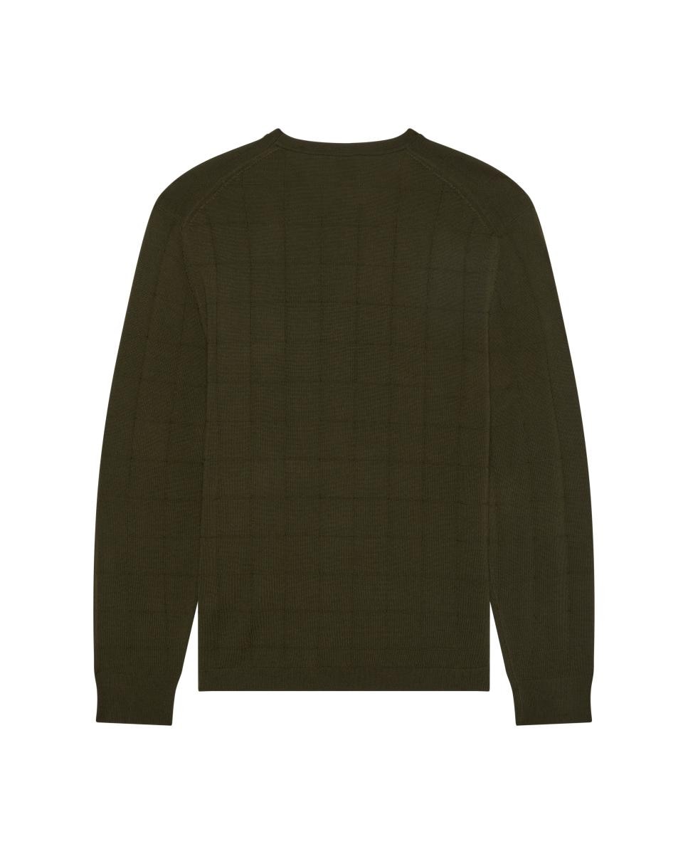 Jersey Hombre merino texturizado - Calvin Klein - Verde militar Verde militar-8