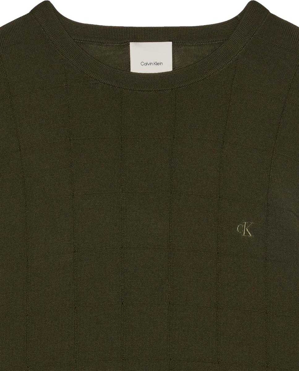Jersey Hombre merino texturizado - Calvin Klein - Verde militar Verde militar-9