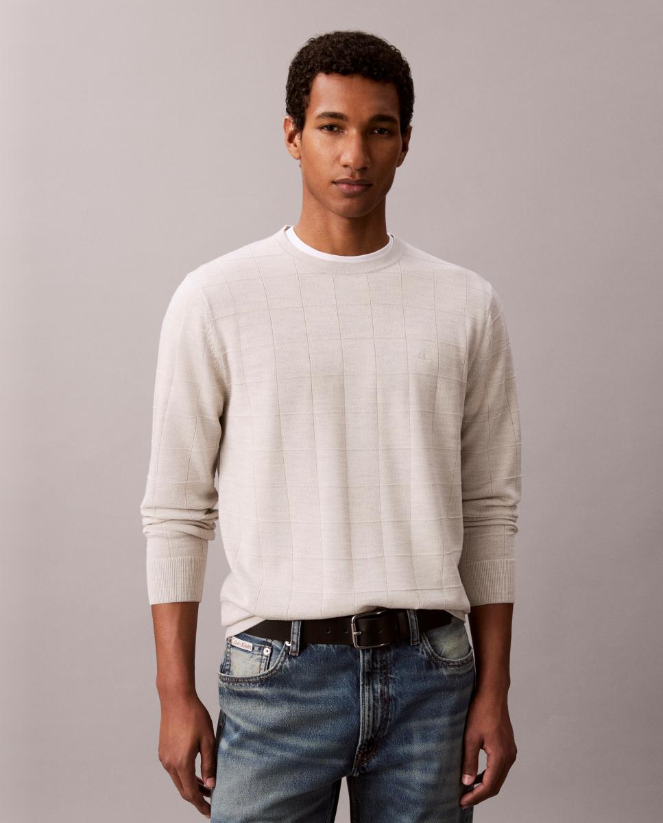 Imagen 0 de Jersey Hombre merino texturizado Gris