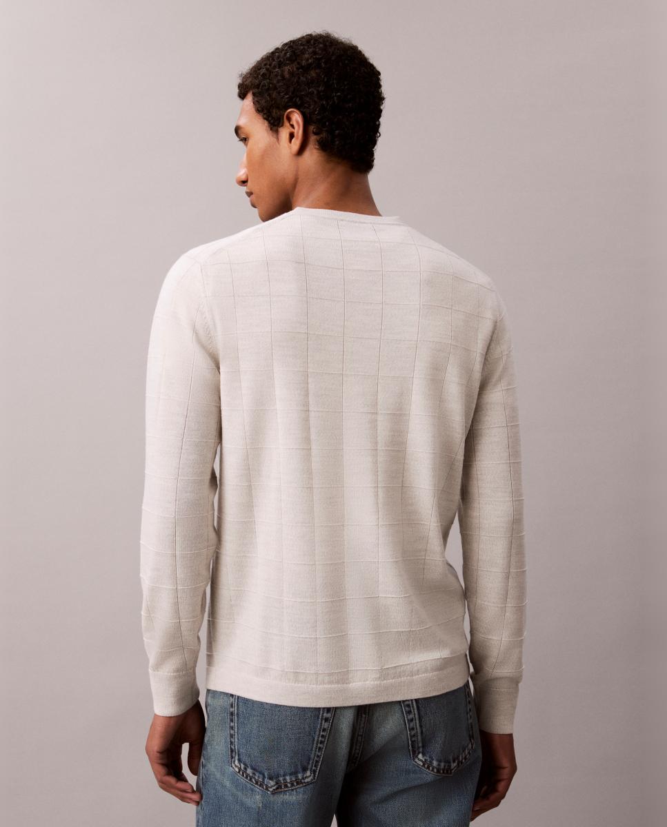 Jersey Hombre merino texturizado - Calvin Klein - Gris Gris-2