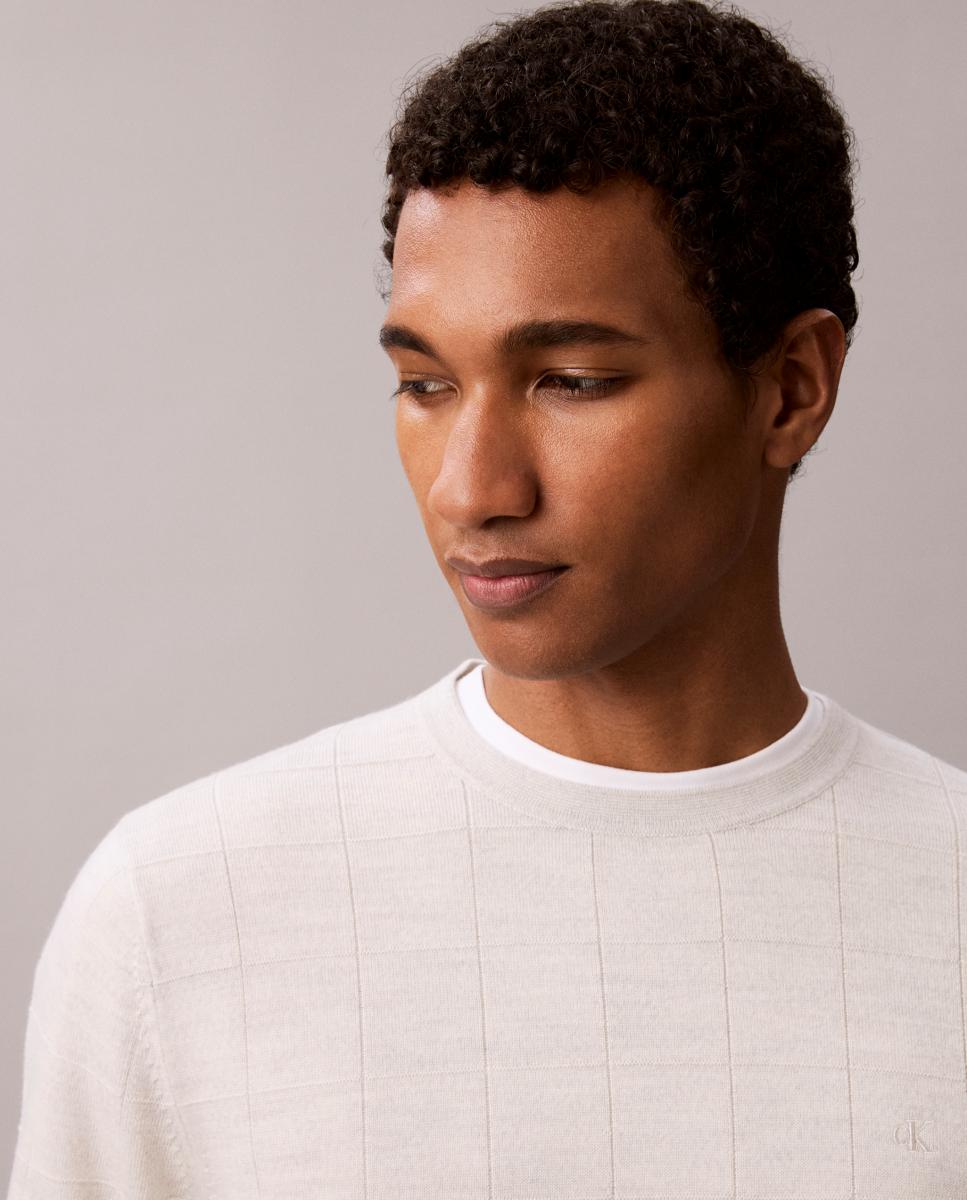 Jersey Hombre merino texturizado - Calvin Klein - Gris Gris-3
